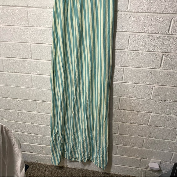 Synergy 100% Organic Cotton Dress Ruched Maxi Dress Women’s Large Turquoise EUC - Picture 10 of 13